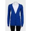 Blue wool and silk cardigan