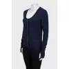 Blue wool cardigan