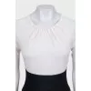 Fitted jumper in cashmere and silk