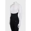 Fitted jumper in cashmere and silk