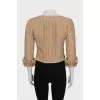 Cropped tweed jacket with pearls