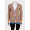Cashmere check cardigan