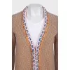 Cashmere check cardigan