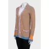 Cashmere check cardigan