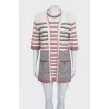 Striped dress with a cardigan