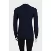 Blue straight-cut cardigan