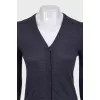 Purple fitted cashmere cardigan