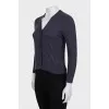 Purple fitted cashmere cardigan