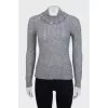 Gray alpaca jumper with rhinestones
