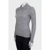 Gray alpaca jumper with rhinestones