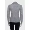 Gray alpaca jumper with rhinestones