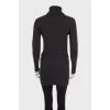 Brown cashmere sweater with a belt
