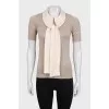 Cashmere and silk tie-up T-shirt