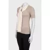 Cashmere and silk tie-up T-shirt