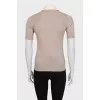 Cashmere and silk tie-up T-shirt