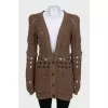 Brown knitted cardigan with pockets