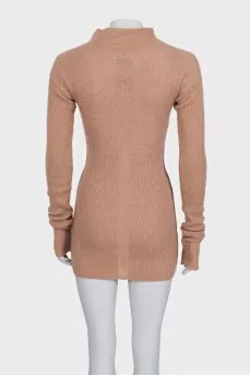 Fitted dress made of mohair and silk