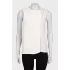 Beige T-shirt with silk element