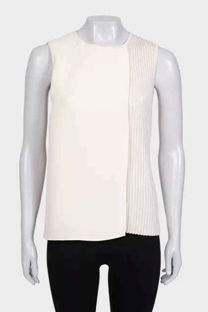 Beige T-shirt with silk element