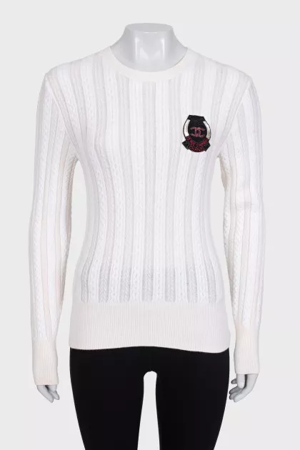 White jumper with embroidery