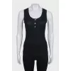 Black T-shirt with branded decor