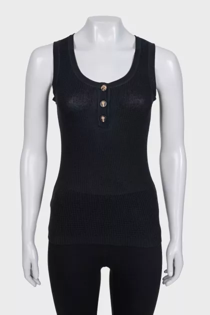 Black T-shirt with branded decor