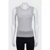 Gray cardigan with a T-shirt