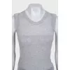 Gray cardigan with a T-shirt