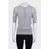 Gray cardigan with a T-shirt