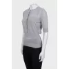 Gray cardigan with a T-shirt