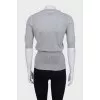 Gray cardigan with a T-shirt