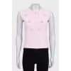 Pink top decorated with stripes