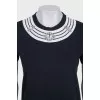 Black T-shirt with crystals and rhinestones