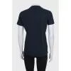 Black T-shirt with crystals and rhinestones
