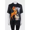 Чорна oversize футболка з принтом
