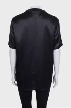 Черная oversize футболка с принтом