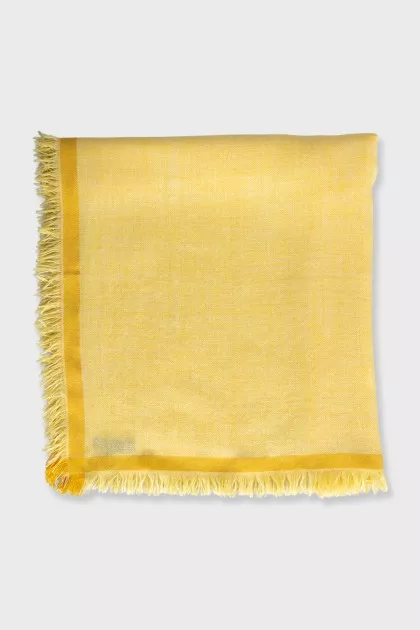 Yellow cashmere and silk scarf
