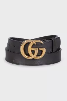 Brown leather belt GG Marmont