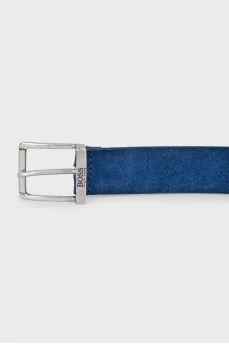 Men's blue suede belt