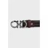 Men's leather belt with braiding