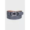 Men's reversible belt with silver buckle