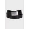 Men's black belt with a metal buckle