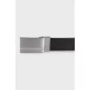 Men's black belt with a metal buckle