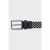 Men's combination belt with leather inserts