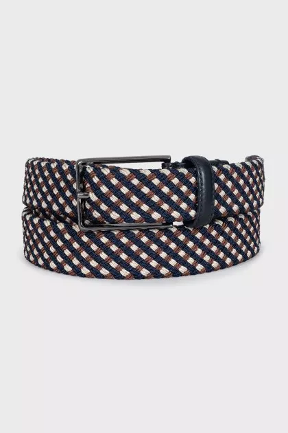 Men's combination belt with leather inserts
