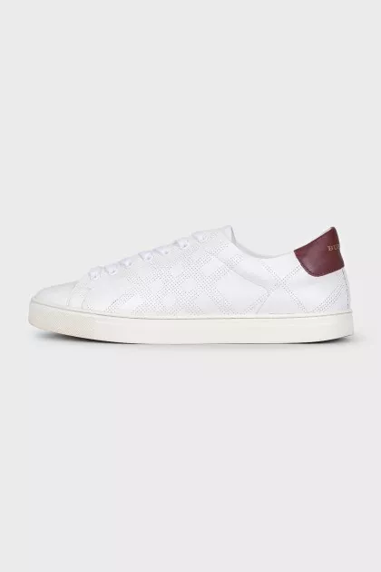 Men's leather sneakers with a contrasting heel