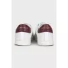 Men's leather sneakers with a contrasting heel