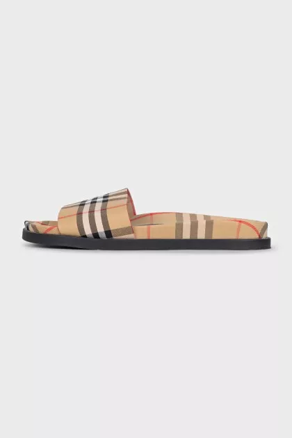Men's fabric flip-flops with a signature print