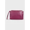Purple leather cosmetic bag
