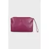 Purple leather cosmetic bag